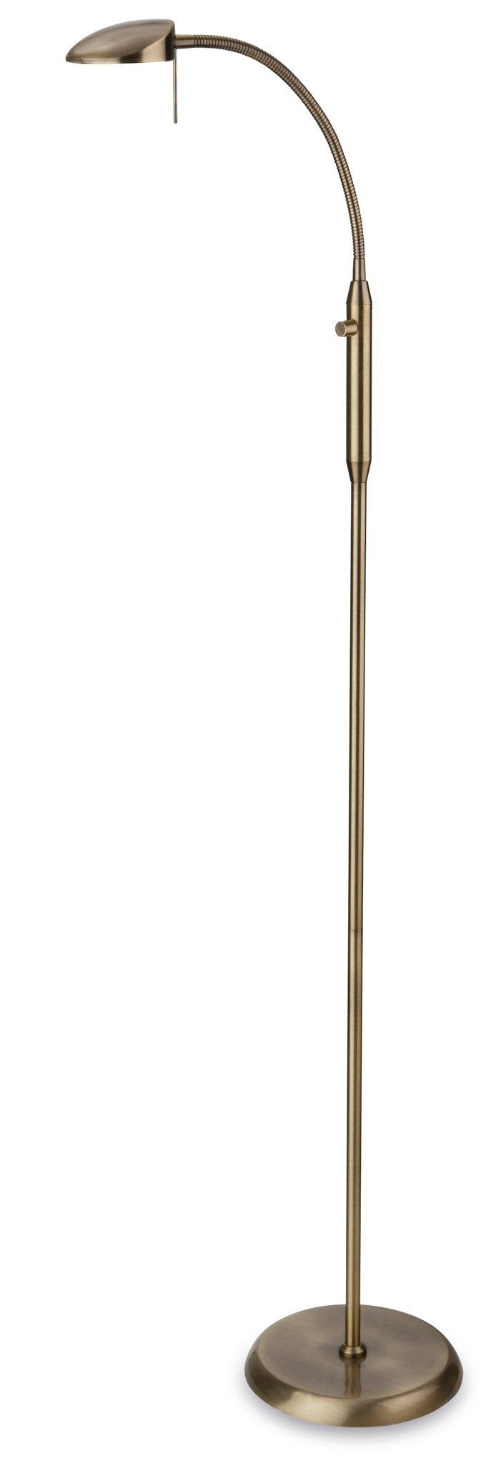 Milan LED Floor Lamp Antique Brass - Prisma Lighting