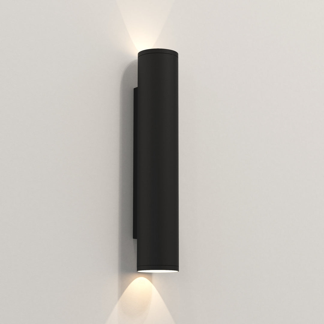Astro Ava 400 Outdoor Wall Light in Textured Black – Sleek Cylindrical Design