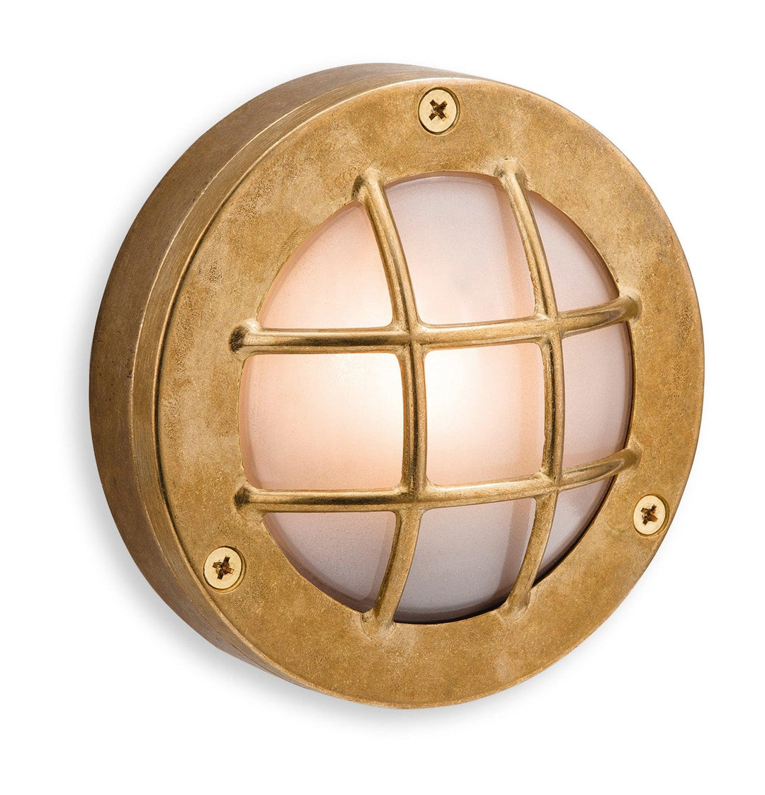 Nautic Wall/Flush Fitting Brass with Frosted Glass - Prisma Lighting