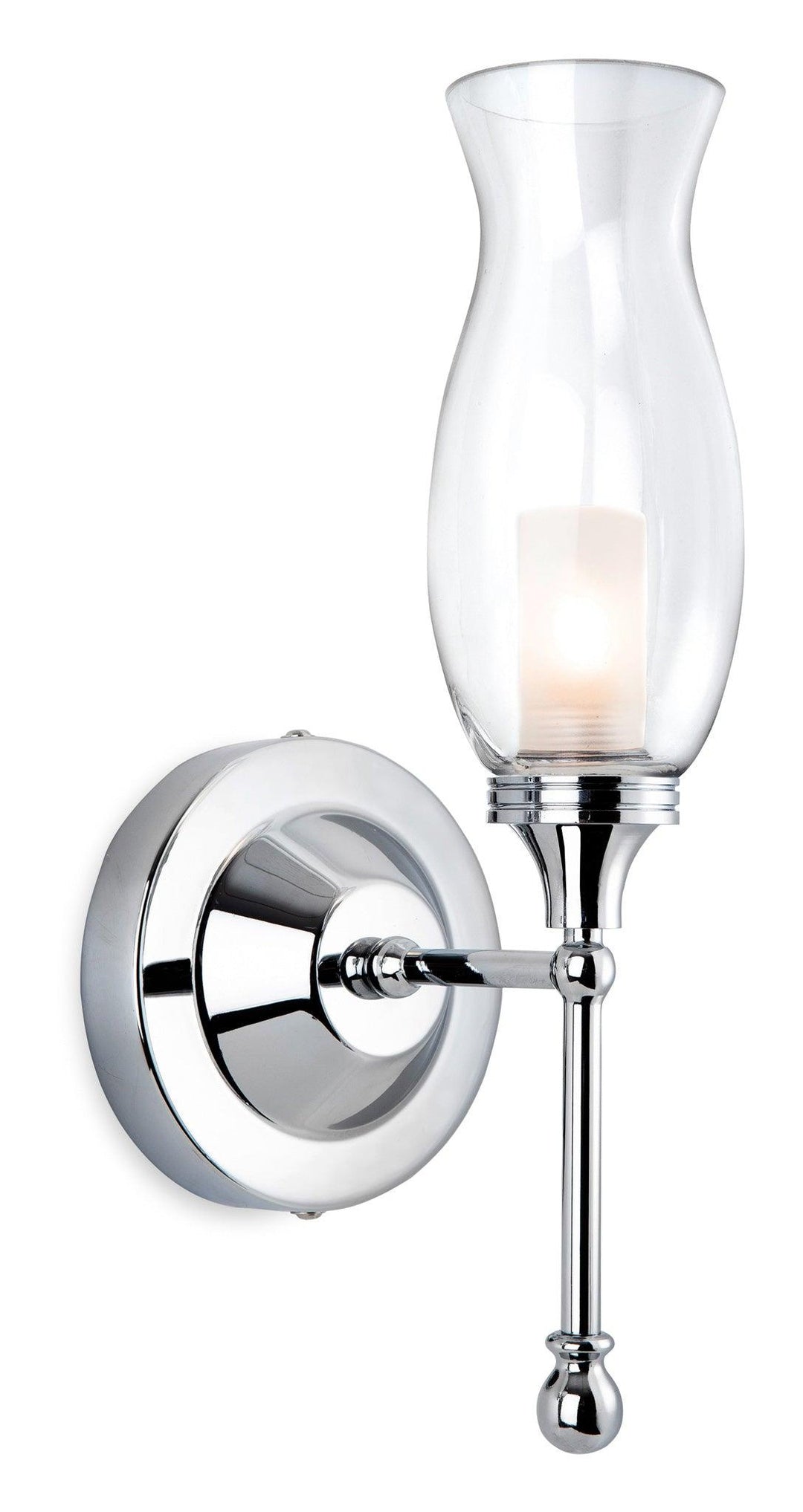 Aston Wall Light Chrome with Clear Glass - Prisma Lighting