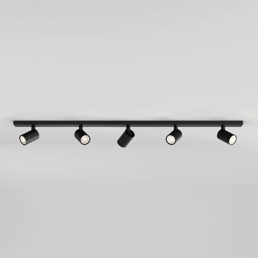 Astro Ascoli Five Bar Spotlight in Matt Black, Matt Nickel, Textured White, and Bronze – Adjustable Ceiling Fixture