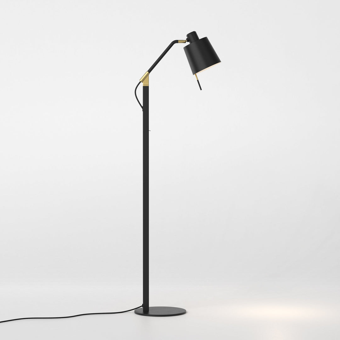 Astro Edward Floor Lamp in Matt Black with Gold joints, 1261 mm tall