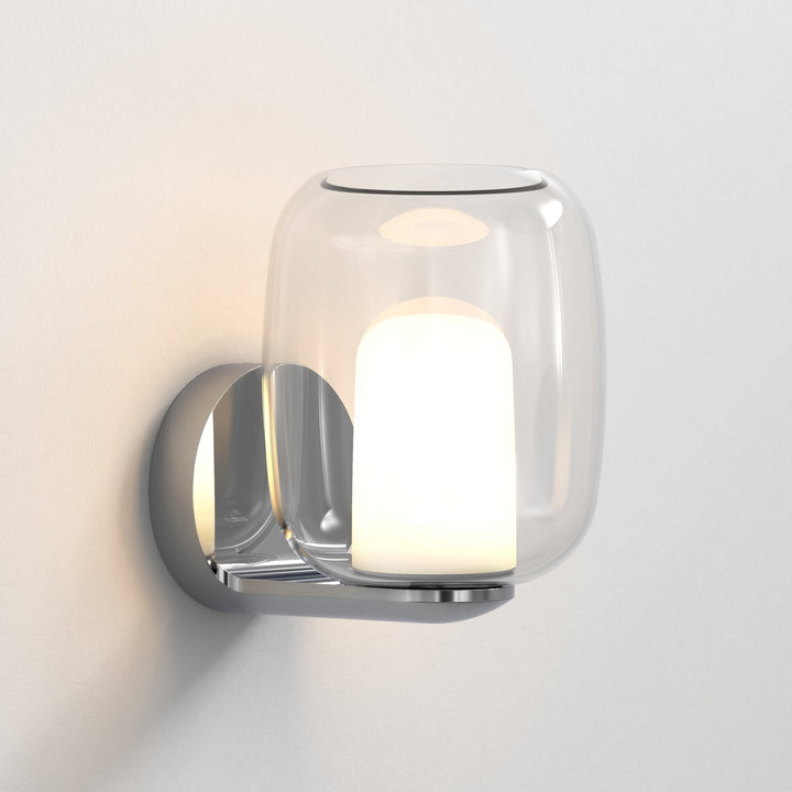 Astro Aquina Wall Light in Matt Black and Polished Chrome – Bathroom Wall Fixture