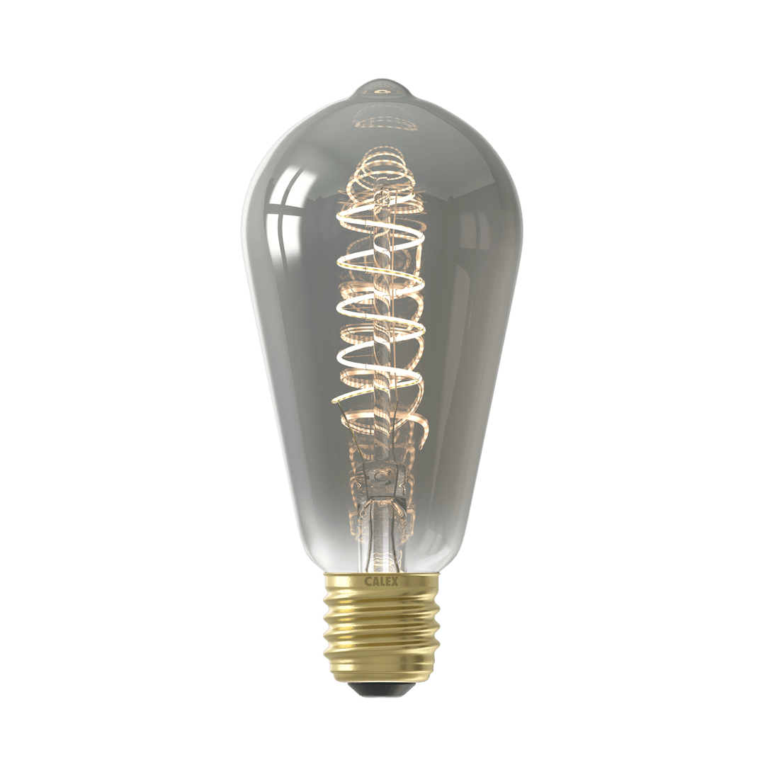 Calex LED Flex Filament Rustic Lamp ST64, Titanium, E27, Dimmable