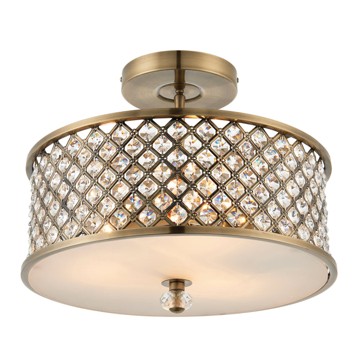 Hudson 3lt semi flush Brass