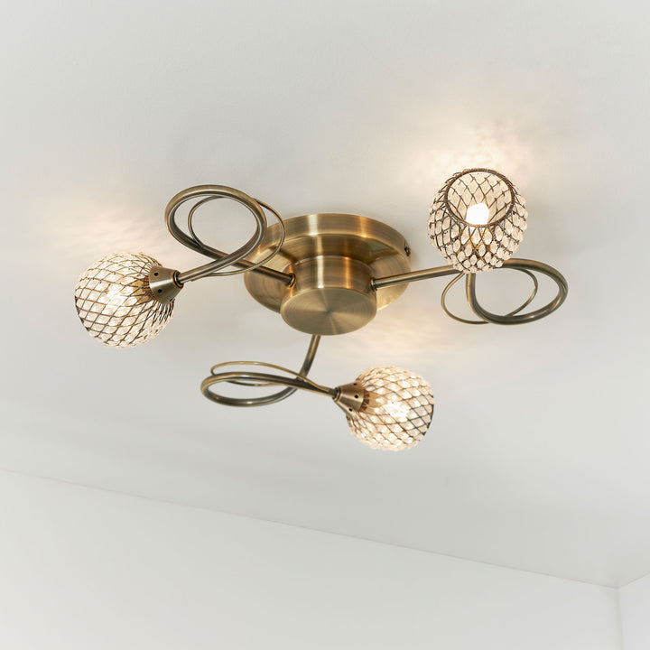 Aherne 3lt semi flush Brass