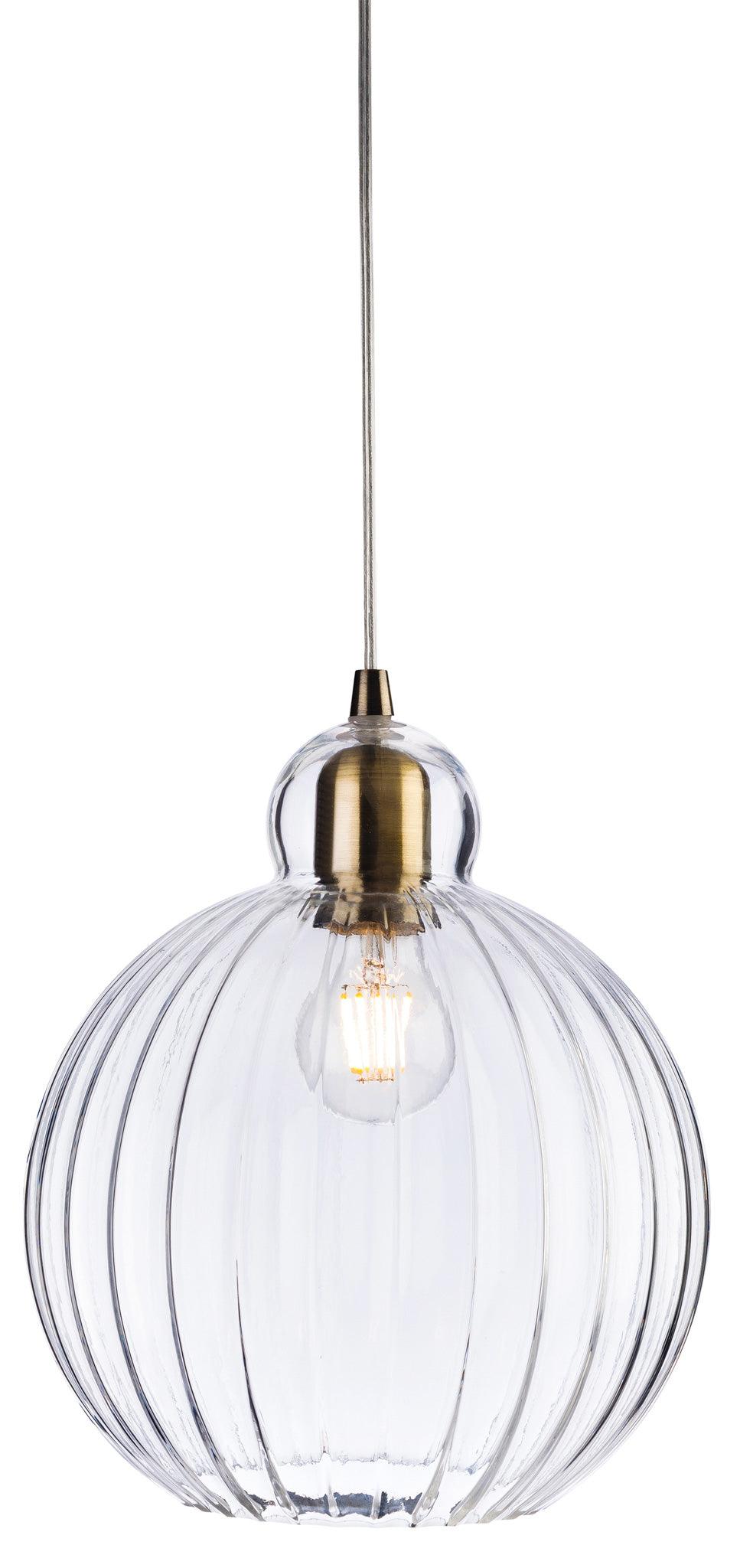 Victory Pendant Antique Brass with Clear Glass - Prisma Lighting