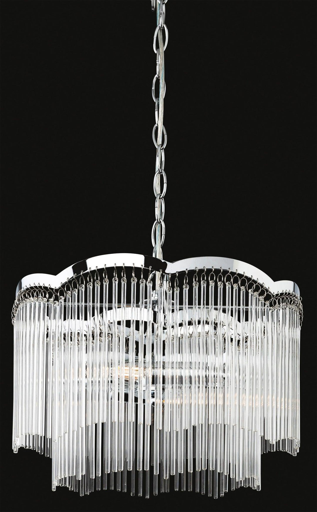 Opera Pendant Chrome with Clear Glass Rods - Prisma Lighting