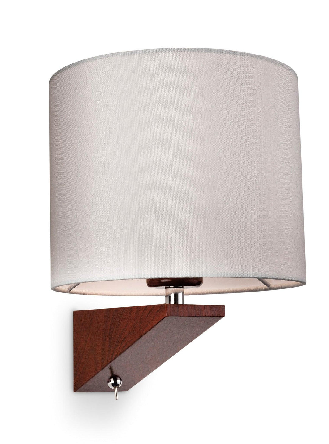 Alpine Wall Light (Switched) Dark Walnut with Cream Shade - Prisma Lighting