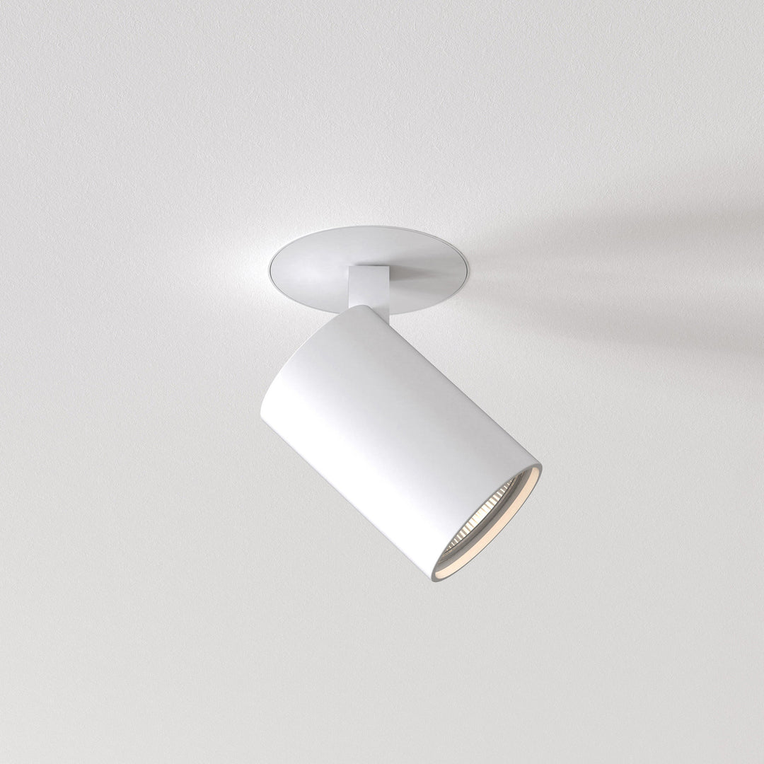 Astro Ascoli Flush Fire-Rated Spotlight in Textured White and Matt Black – Adjustable Ceiling Fixture