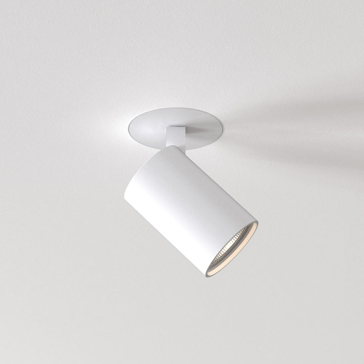 Astro Ascoli Flush Fire-Rated Spotlight in Textured White and Matt Black – Adjustable Ceiling Fixture