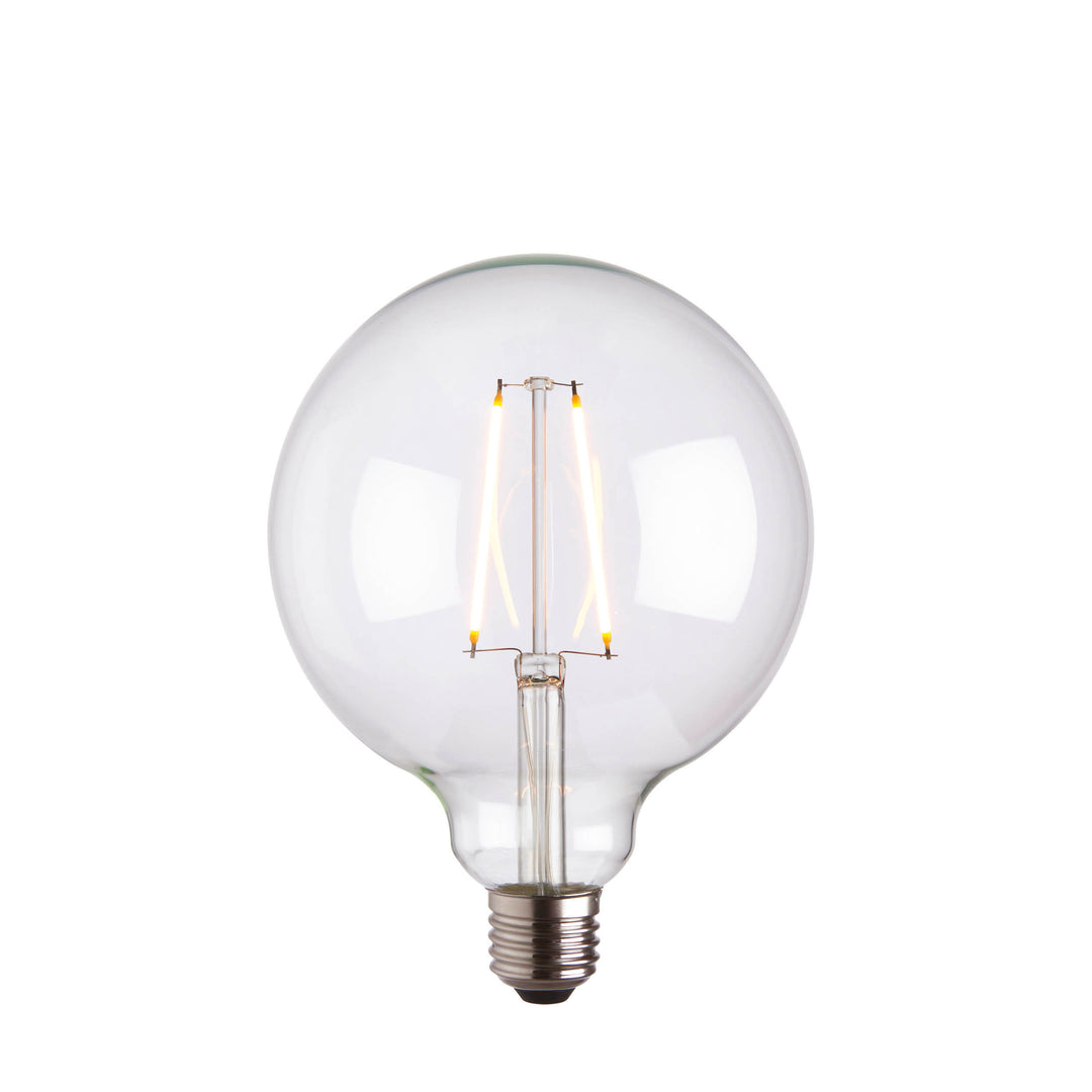 E27 LED filament globe 125mm dia Clear