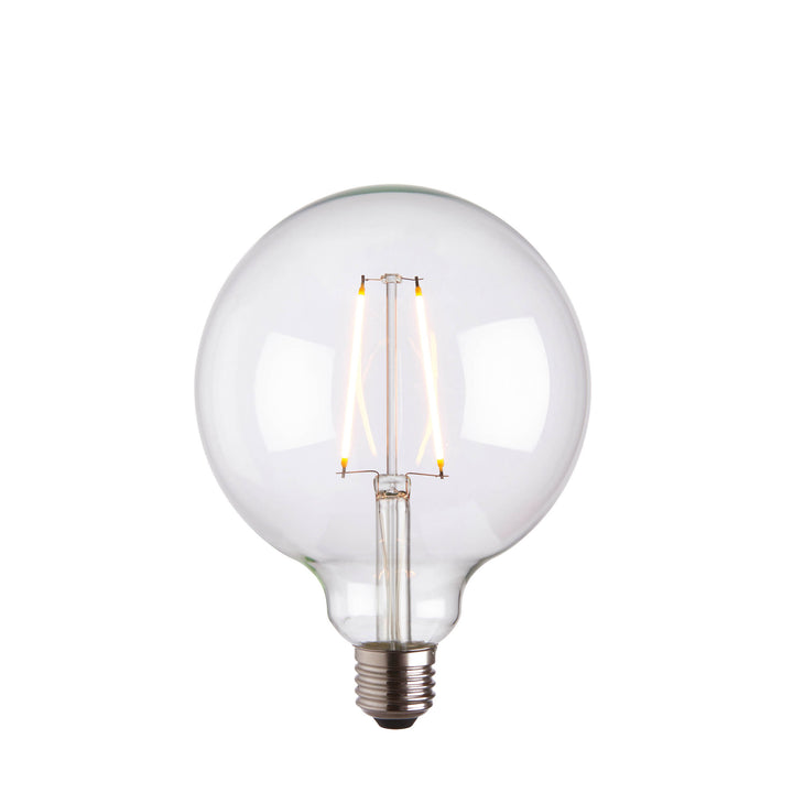 E27 LED filament globe 125mm dia Clear