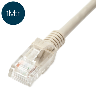 COMTEC 1M Cat5 Grey Patch Lead - Network Cable