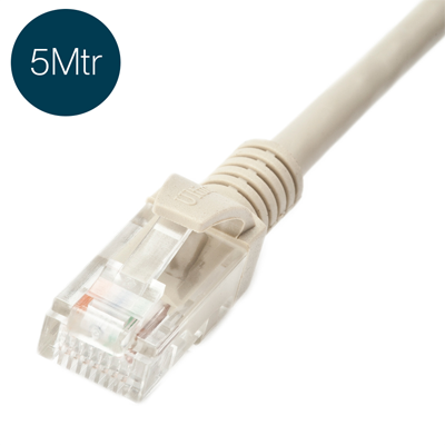 COMTEC 5M Cat6 Grey Patch Lead - High-Speed Network Cable