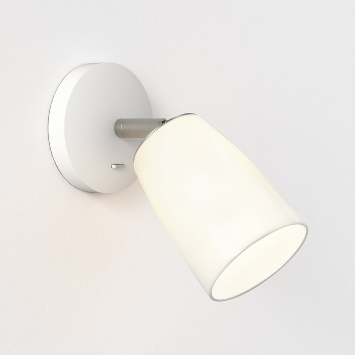 Astro Carlton Wall Wall Light in matt white with porcelain shade