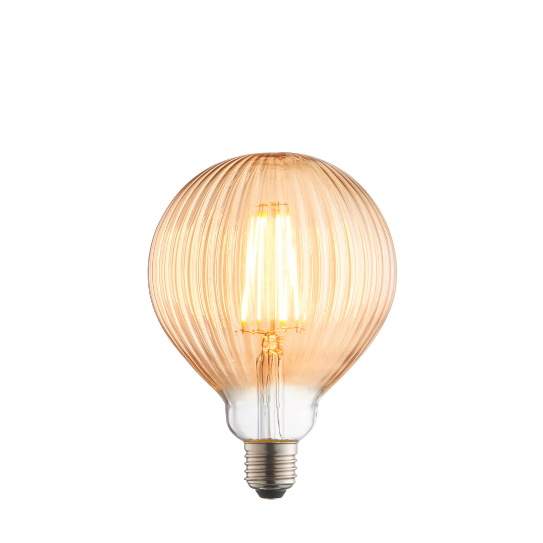 Ribb E27 LED filament 125mm dia Amber