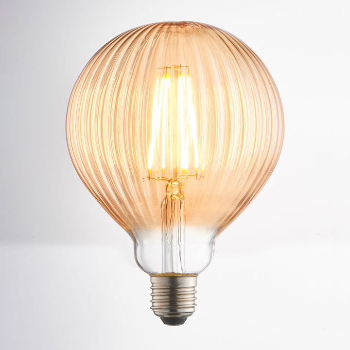 Ribb E27 LED filament 125mm dia Amber