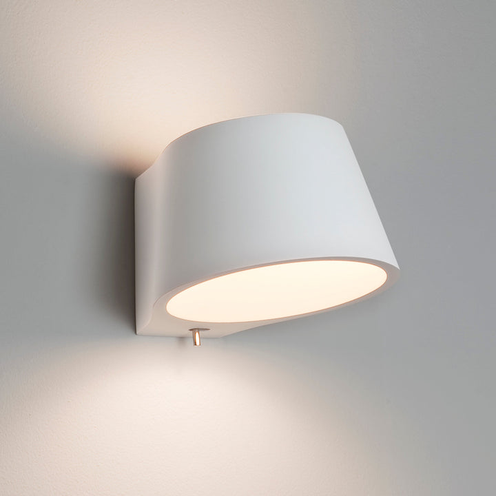 Astro Koza plaster wall light in white with sand-blasted diffuser