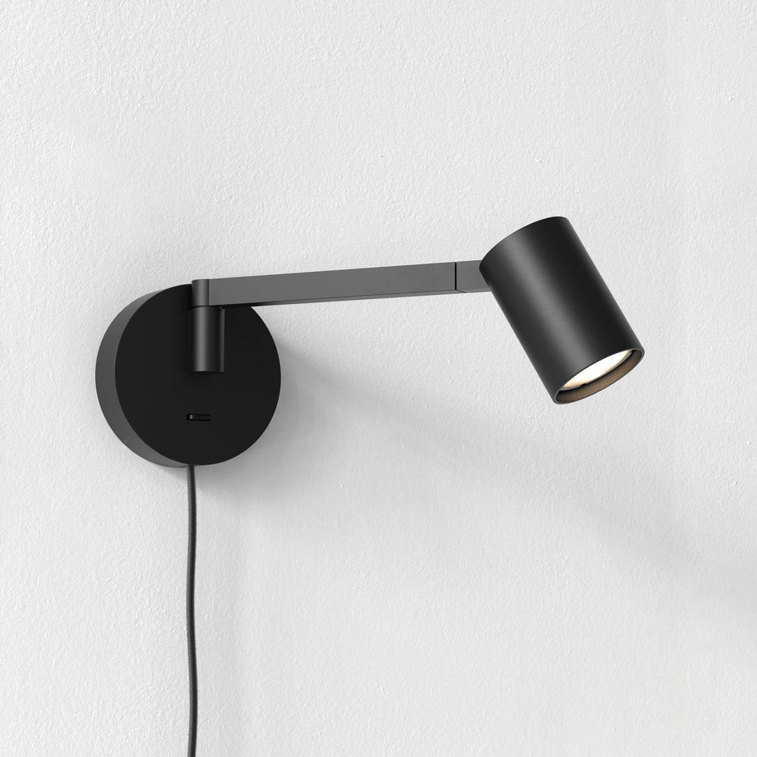 Astro Ascoli Swing Plug-In Reading Light in Matt Black, Matt White, and Matt Nickel – Adjustable Wall Fixture