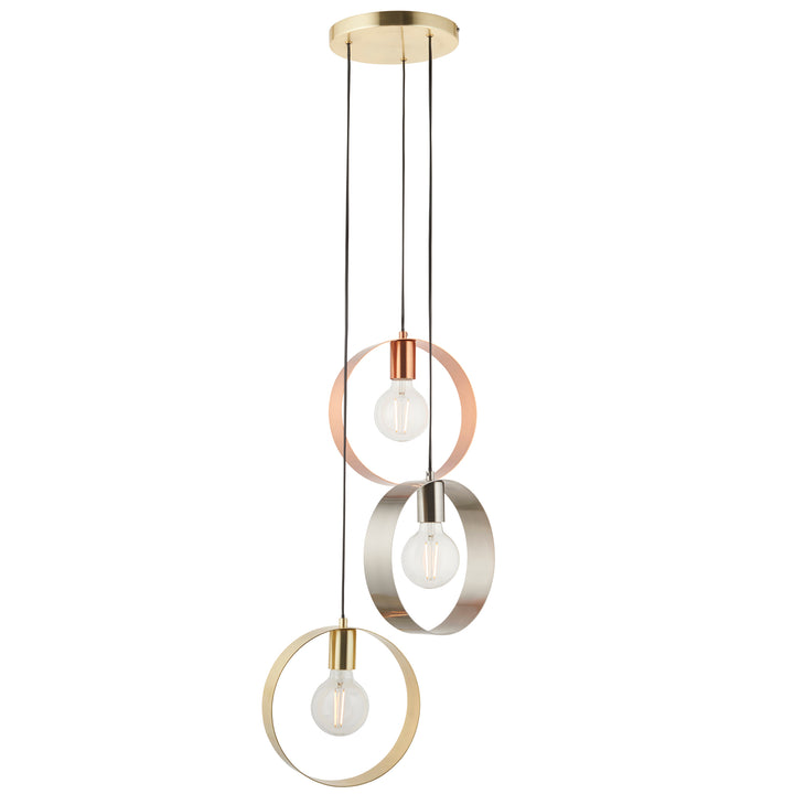 Hoop 3lt pendant Brass