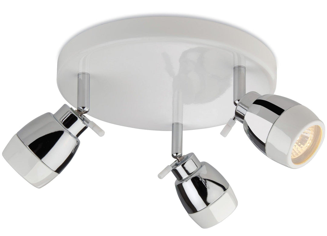 Marine 3 Light Flush White with Chrome - Prisma Lighting