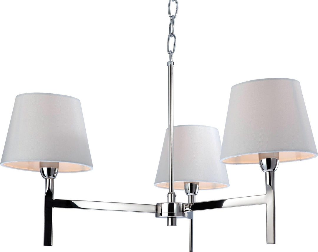 Transition 3 Light Fitting Polished St /Steel with Cream Shade - Prisma Lighting