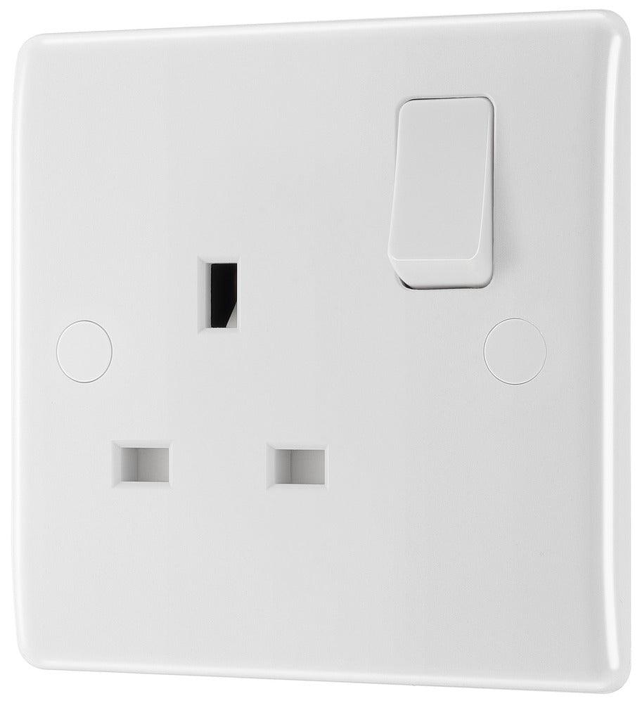BG Nexus White 13A Double Pole 1 Gang Switched Socket 821DP-01