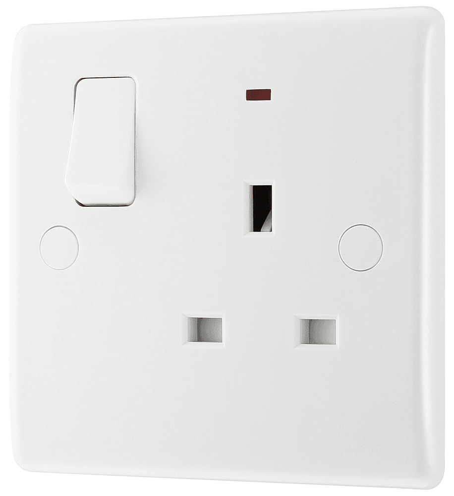 BG Nexus White 13A 1-Gang Switched Socket with Indicator 825-01