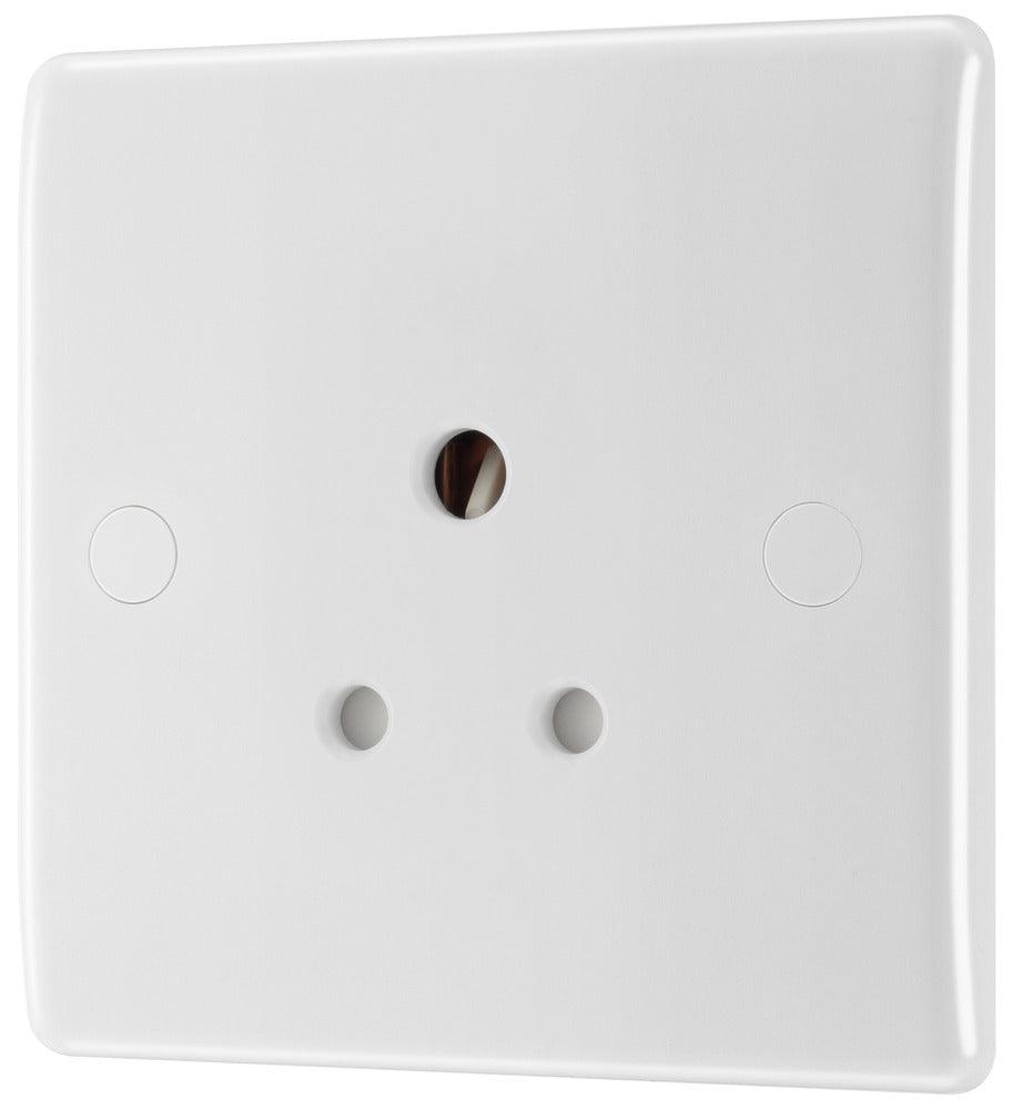 BG 800 Series 5A 1-Gang Unswitched Socket, Round Pin 829-01