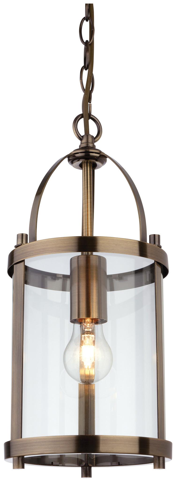 Imperial Round Lantern - 1 Light Antique Brass - Prisma Lighting