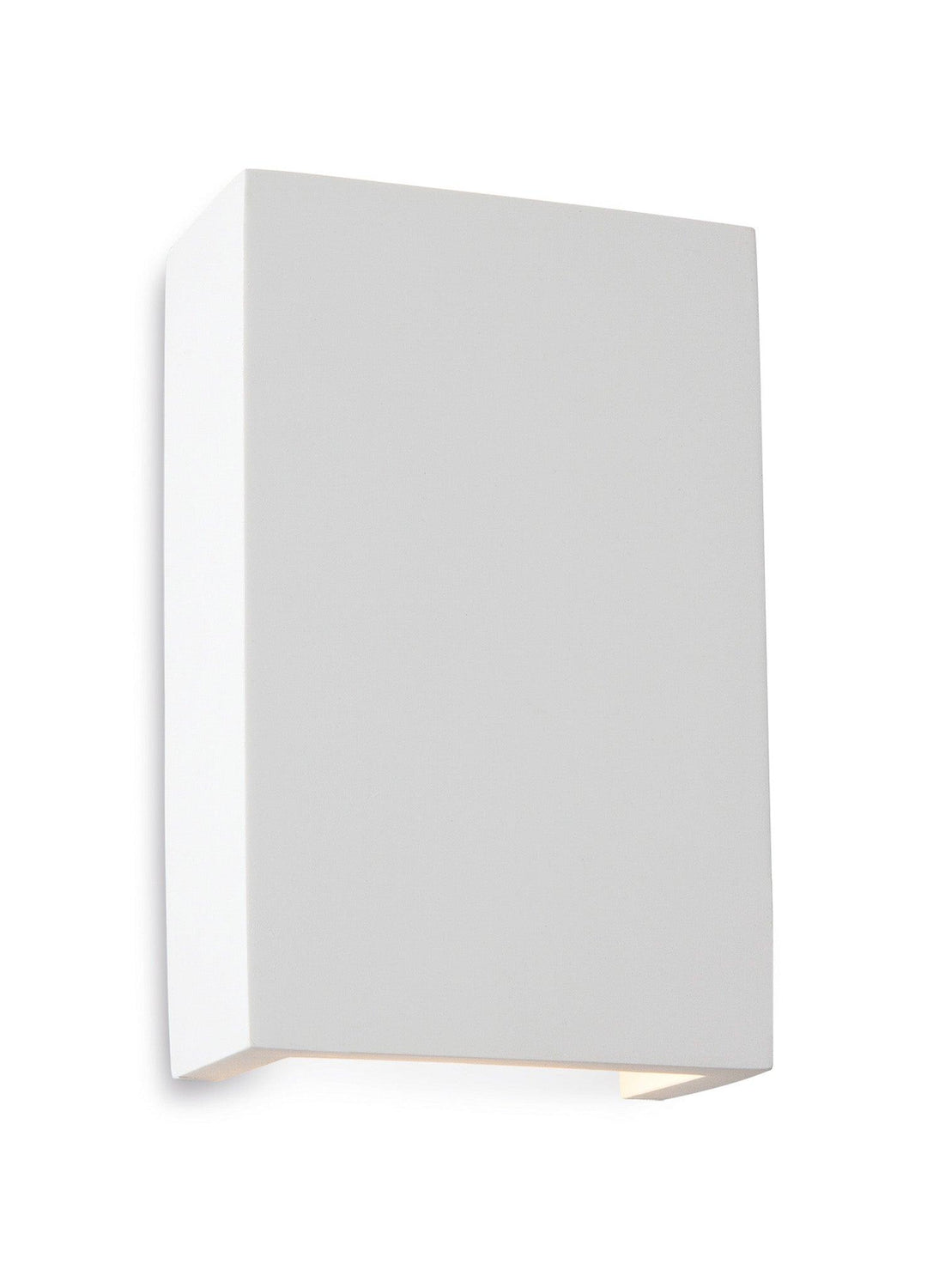 Gallery Square Plaster Wall Light White with White LED's - Prisma Lighting