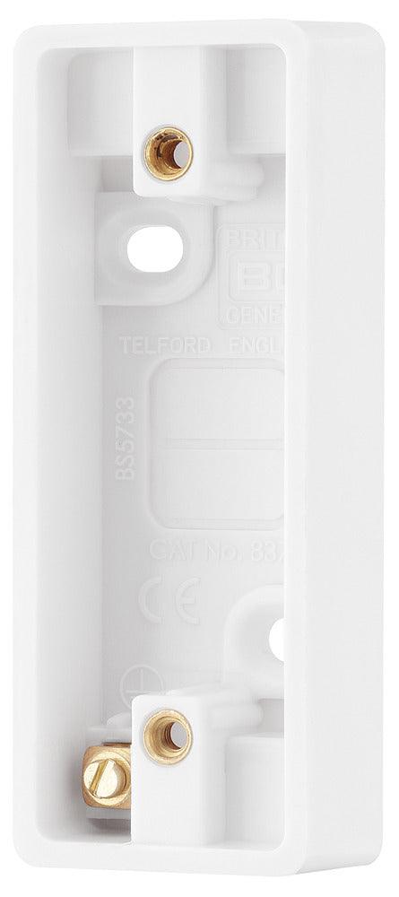 BG Nexus White 1-Gang Architrave Surface Box, 19mm 837