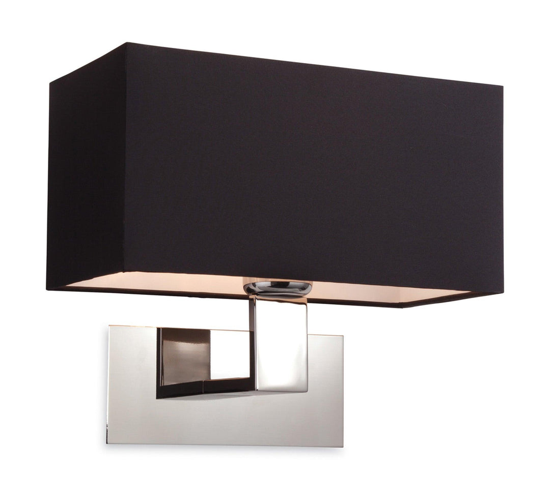 Prince Single Wall Polished S/Steel with Black Shade - Prisma Lighting