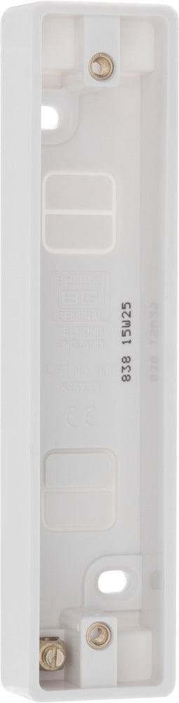 BG Nexus White 2-Gang Architrave Surface Box, 19mm 838-01