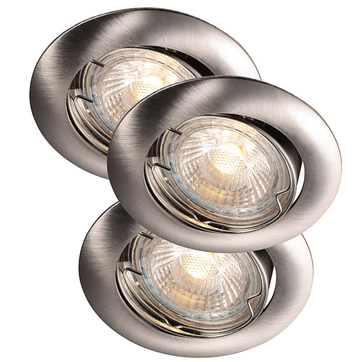 Recess 3-Kit LED COB Built in Light Brushed steel