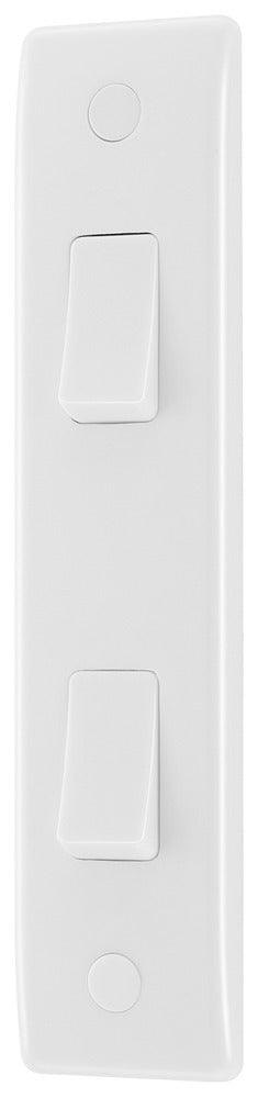 BG Nexus White 10AX 2-Gang 2-Way Architrave Switch 848