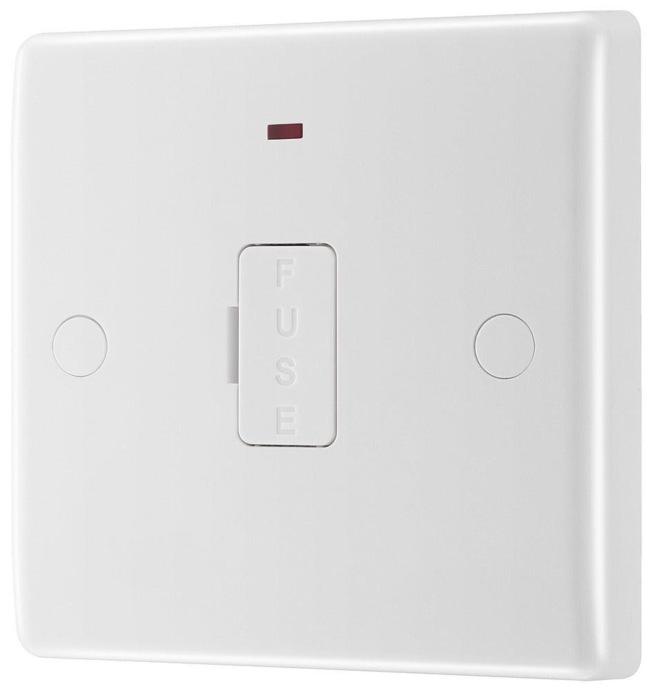BG Nexus White 13A Fused Connection Unit with Neon Indicator and Flex Outlet 857