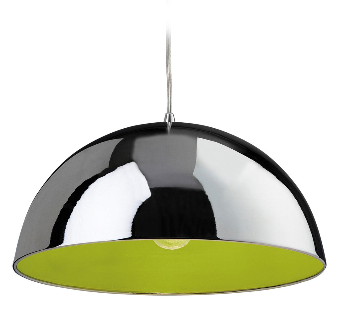 Bistro Pendant Chrome with Green Inside - Prisma Lighting