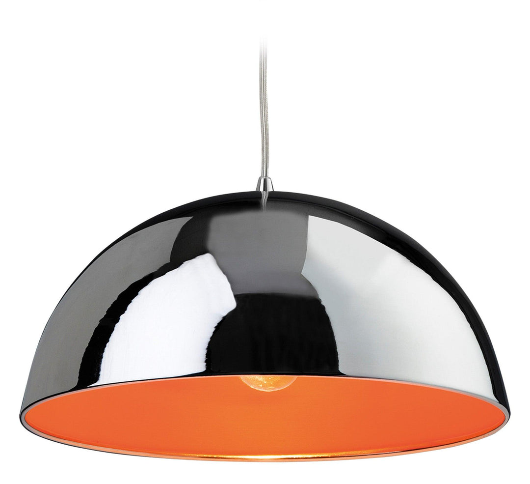 Bistro Pendant Chrome with Orange Inside - Prisma Lighting