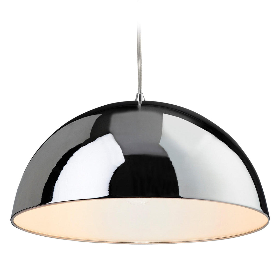 Bistro Pendant Chrome with White Inside - Prisma Lighting