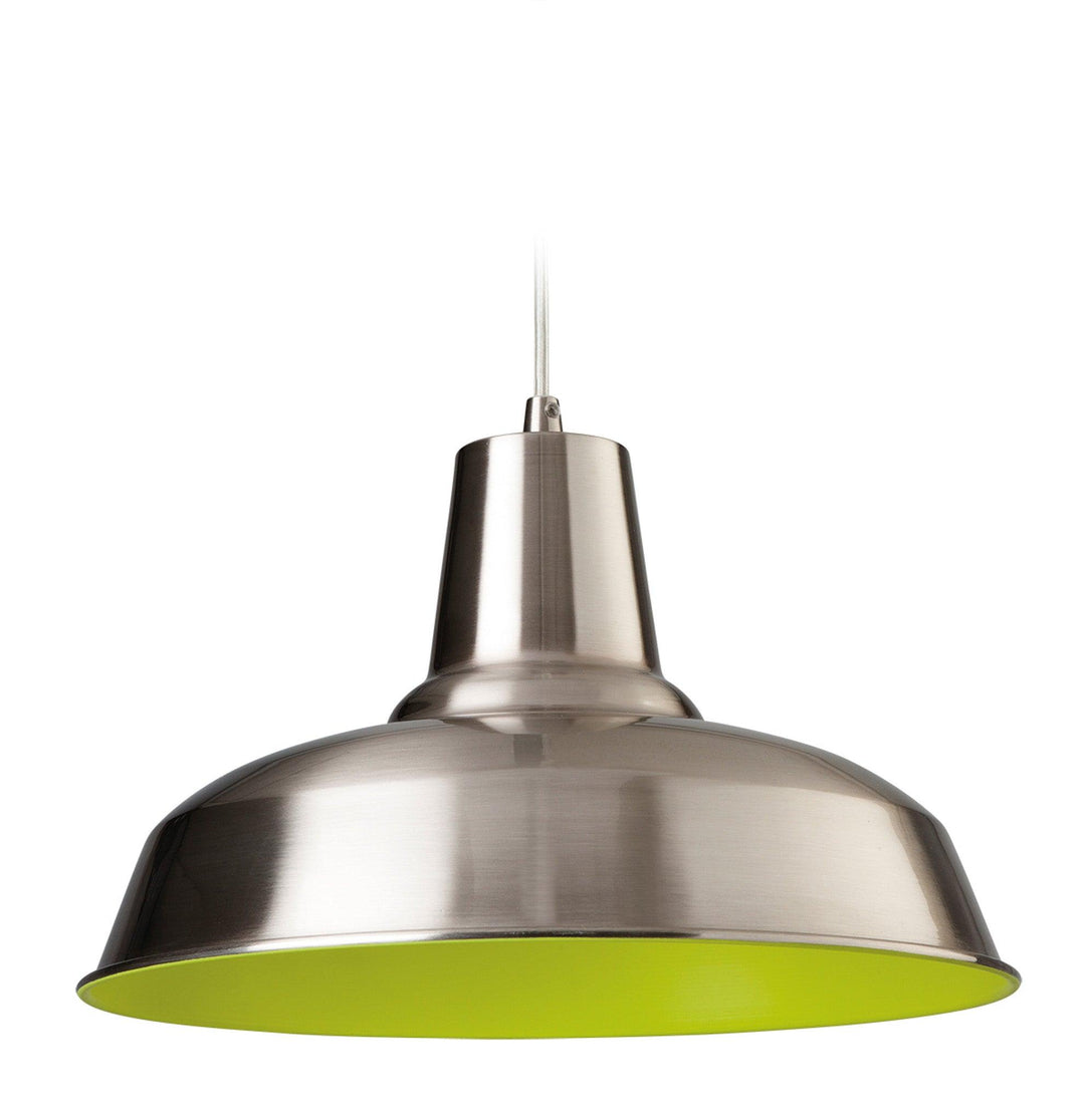 Smart Pendant Brushed Steel with Green Inside - Prisma Lighting