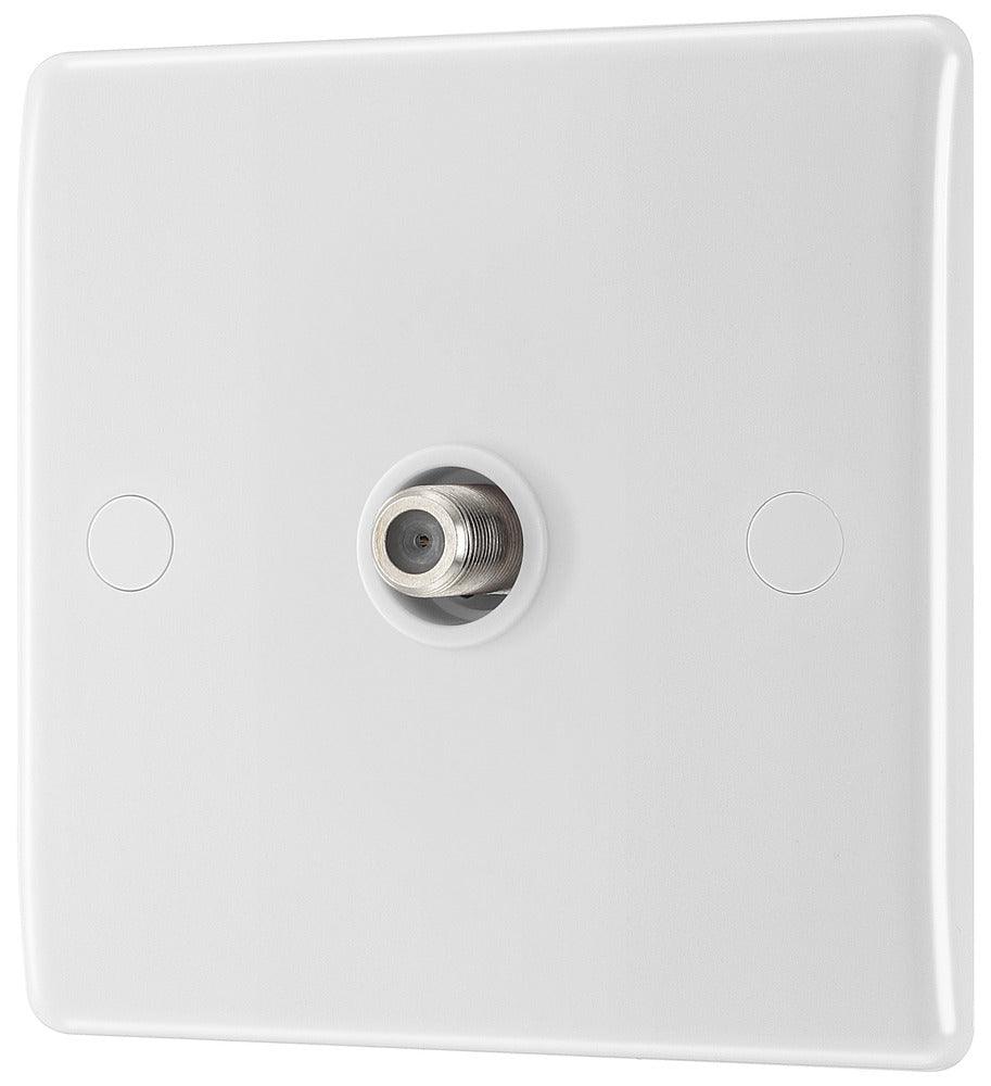BG Nexus White 1-Gang Satellite Socket 864