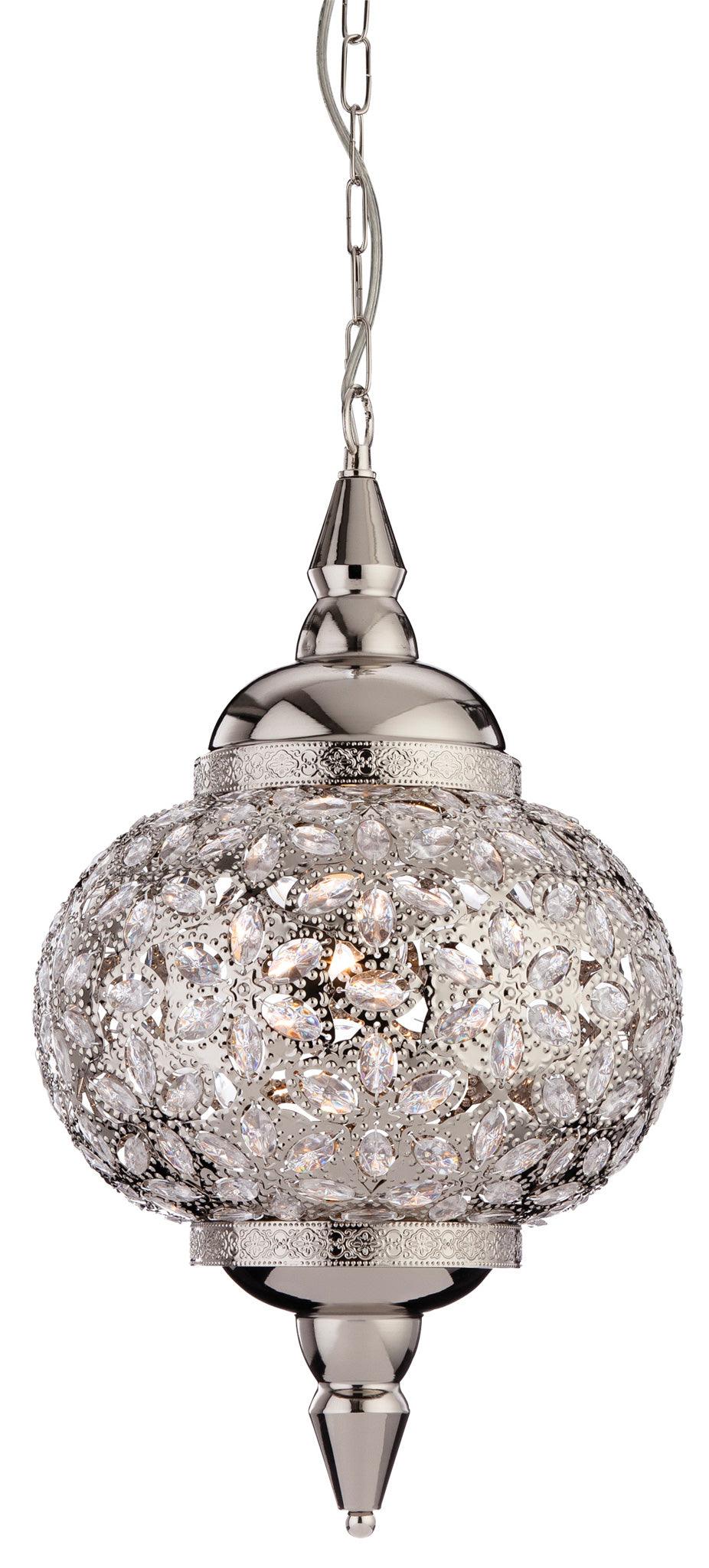 Taj Pendant Chrome with Clear Acrylic - Prisma Lighting