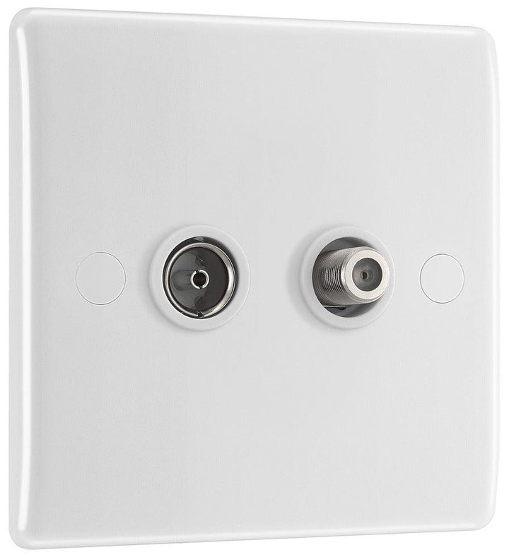 800 Series 2-Gang Satellite and Coaxial Aerial Socket - Prisma Lighting