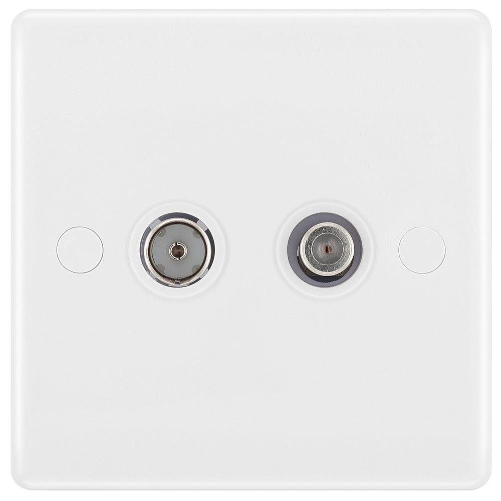 800 Series 2-Gang Satellite and Coaxial Aerial Socket - Prisma Lighting