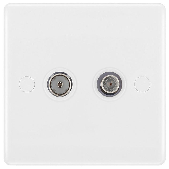 800 Series 2-Gang Satellite and Coaxial Aerial Socket - Prisma Lighting