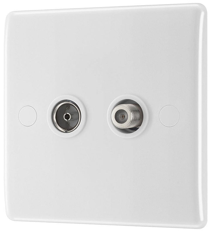 800 Series 2-Gang Satellite and Coaxial Aerial Socket - Prisma Lighting