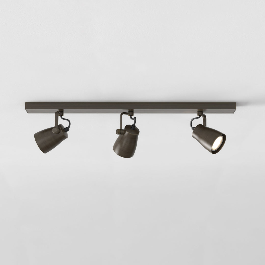 Astro Juno Triple Bar Spotlight in Bronze with three adjustable heads