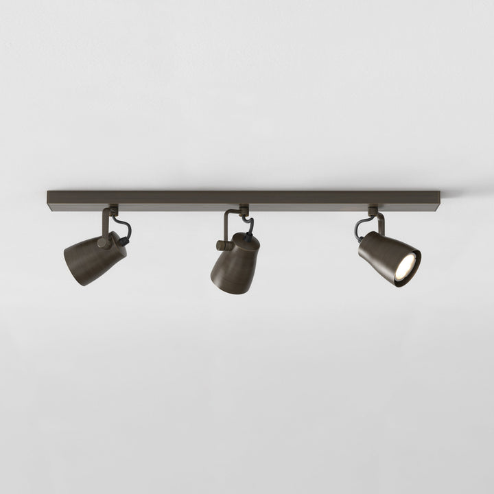 Astro Juno Triple Bar Spotlight in Bronze with three adjustable heads